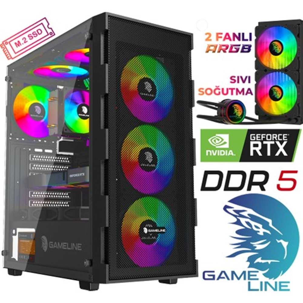 Gameline GL-15 Ryzen 5 8400F 32GB DDR5 500GB SSD RTX4060Ti 8GB Sıvı Soğutmalı Oyuncu Bilgisayar