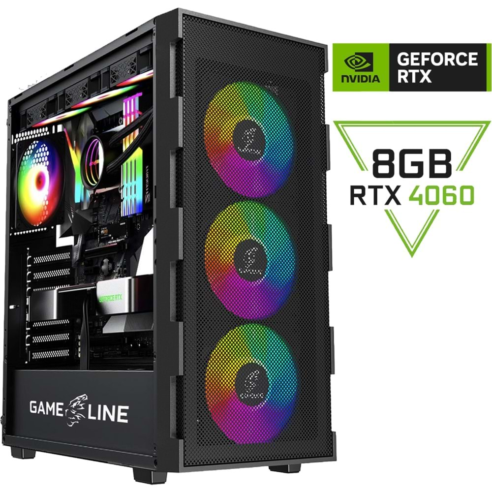 Gameline PRO-X5 i7-12700F 16GB DDR4 500GB M.2 Nvme RTX4060 8GB Oyuncu Masaüstü Bilgisayar