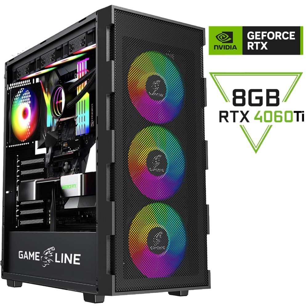 Gameline PRO-X9 i7-12700F 16GB DDR4 500GB M.2 Nvme RTX4060Ti 8GB Oyuncu Masaüstü Bilgisayar