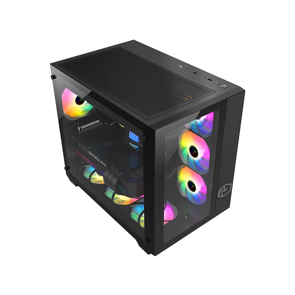 Gametech Prime Tuş Kontrollü RGB 7x120mm Fan Gaming Bilgisayar Kasası