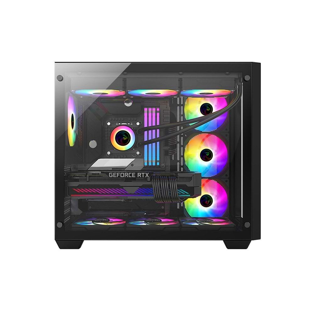 Gametech Prime Tuş Kontrollü RGB 7x120mm Fan Gaming Bilgisayar Kasası