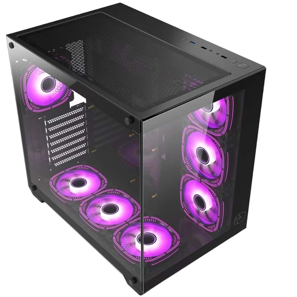 Gametech Prime V2 Tuş Kontrollü RGB 7x120mm Fan Gaming Bilgisayar Kasası