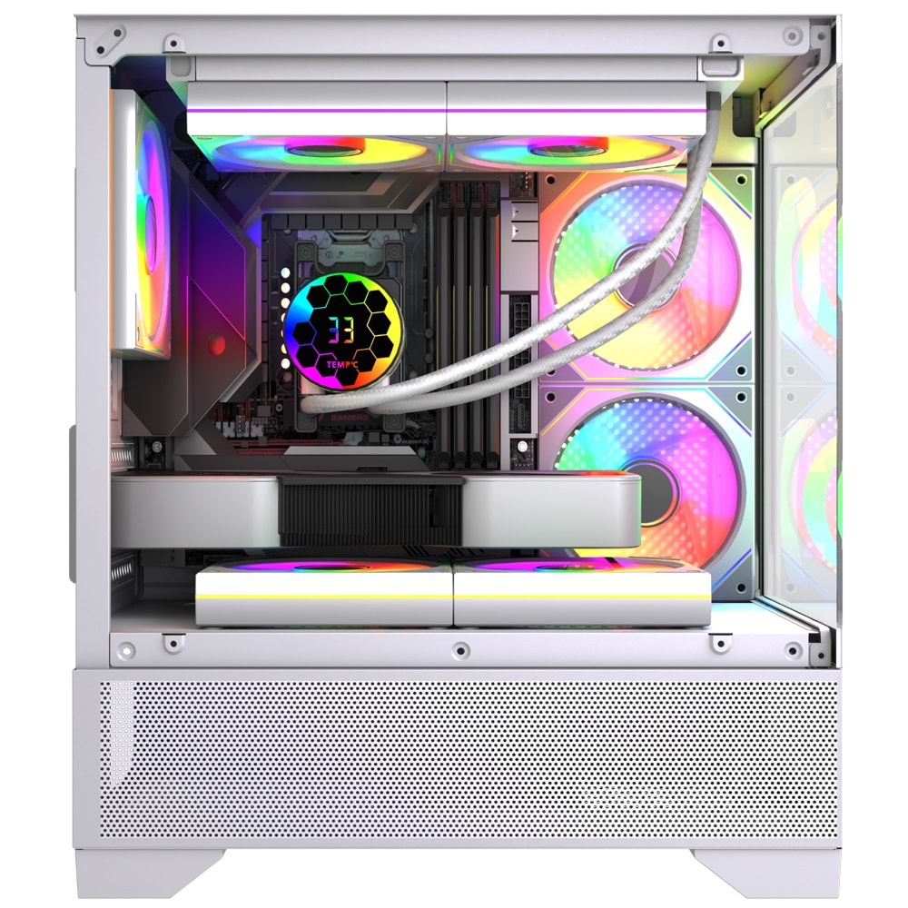 Gameline Armor V4 3x Rgb Fan Temperli Cam USB 3.0 Gaming Bilgisayar Kasası