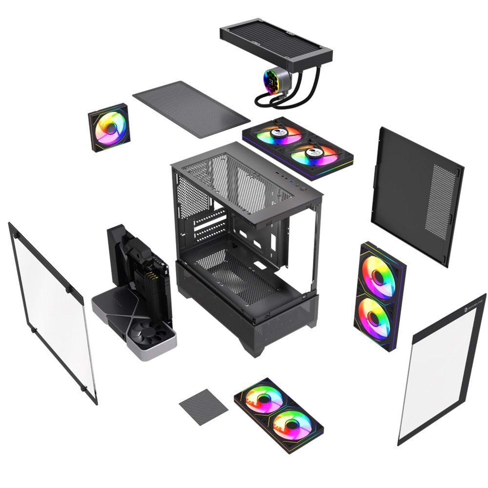 Gameline Armor V3 3x Rgb Fan Temperli Cam USB 3.0 Gaming Bilgisayar Kasası