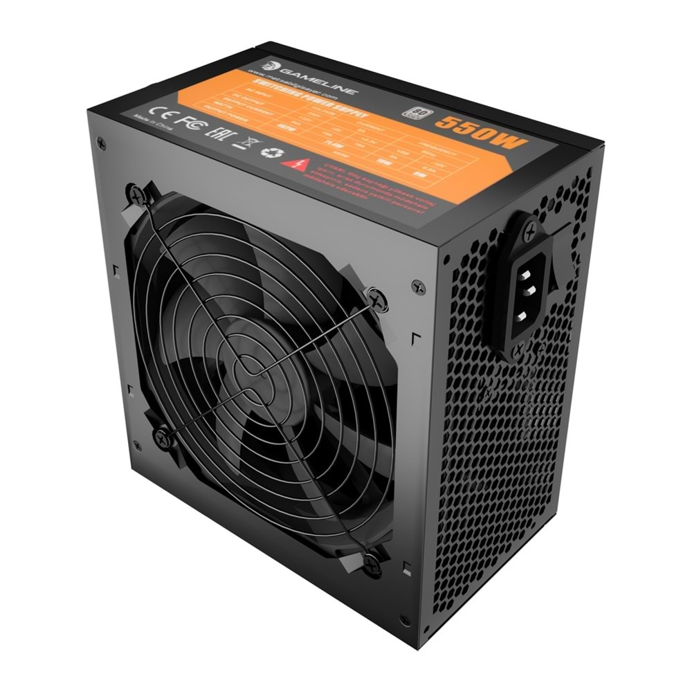 Gameline 550W 80 Plus 12CM Fanlı Anahtarlı Atx Power Supply Güç Kaynağı