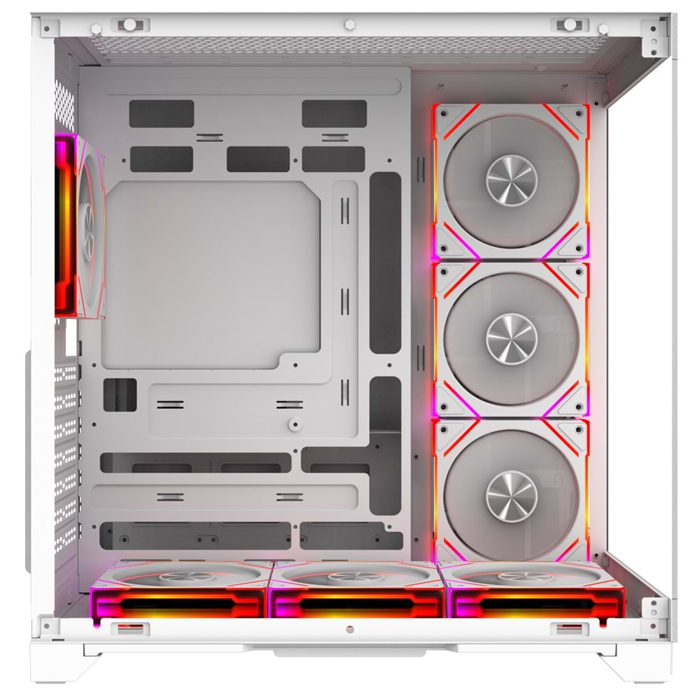 Gameline Grand Premium 7x ARGB Fan Kumandalı USB 3.0 ATX Gaming Bilgisayar Kasası Beyaz