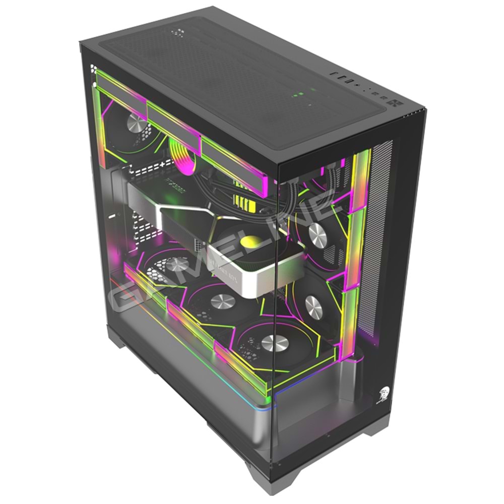 Gameline ARTIST 7x ARGB Kumandalı Fan USB 3.0 ATX Gaming Bilgisayar Kasası Siyah