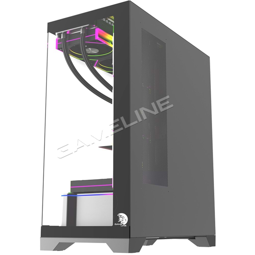 Gameline ARTIST 7x ARGB Kumandalı Fan USB 3.0 ATX Gaming Bilgisayar Kasası Siyah