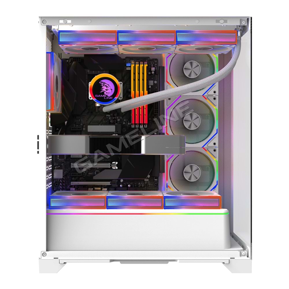 Gameline ARTIST 7x ARGB Kumandalı Fan USB 3.0 ATX Gaming Bilgisayar Kasası Beyaz