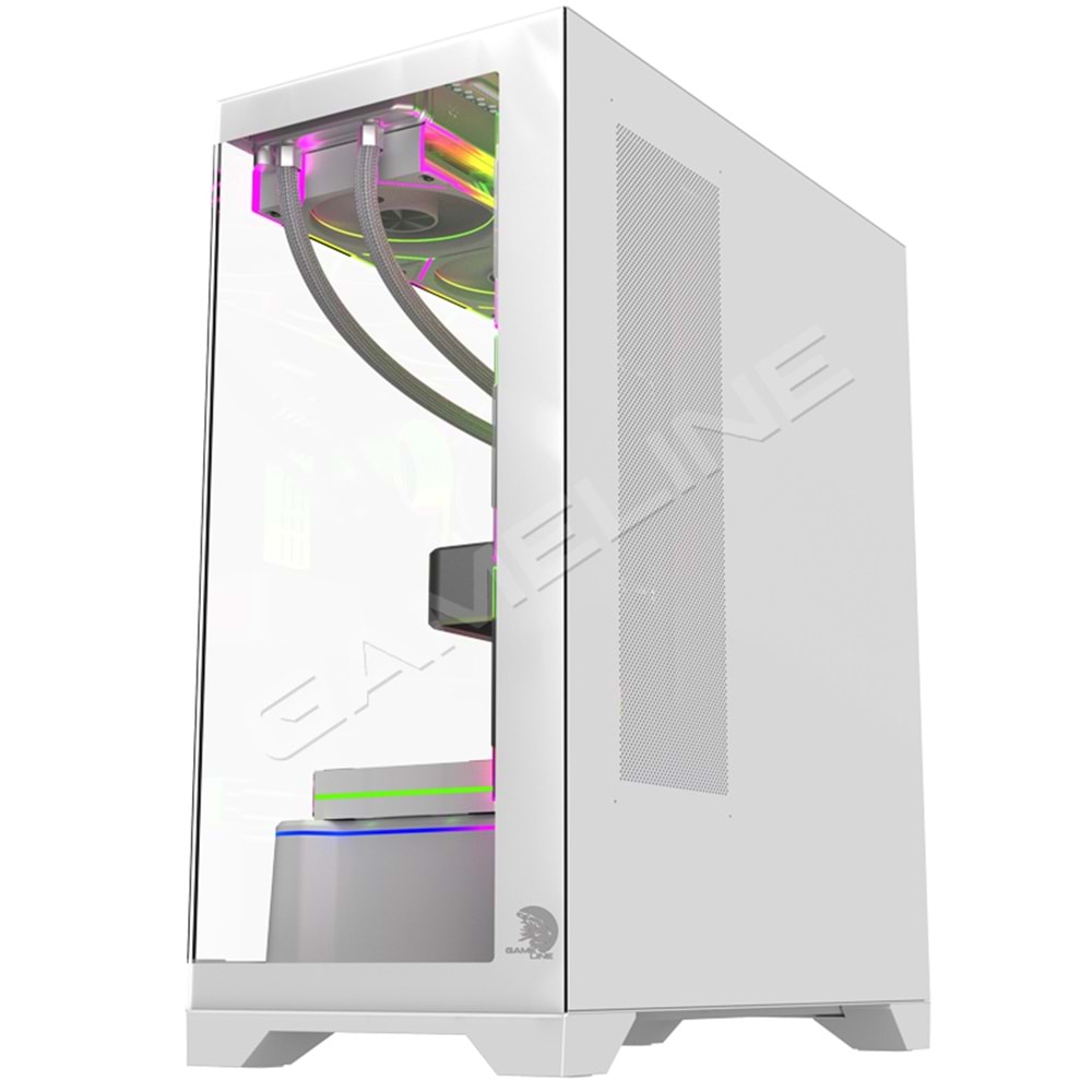 Gameline ARTIST 7x ARGB Kumandalı Fan USB 3.0 ATX Gaming Bilgisayar Kasası Beyaz