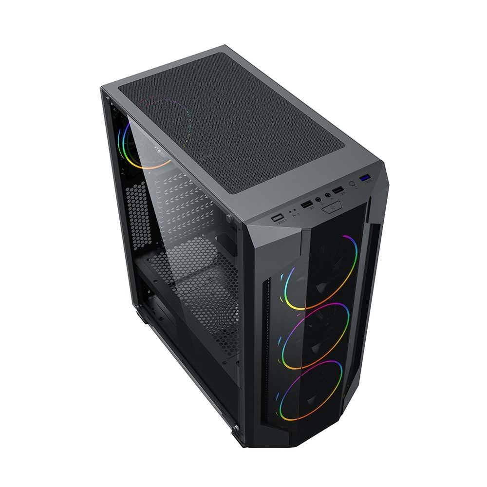 Turbox Ahri 4x Rainbow Fan USB 2.0 (Powersız) ATX Bilgisayar Kasası