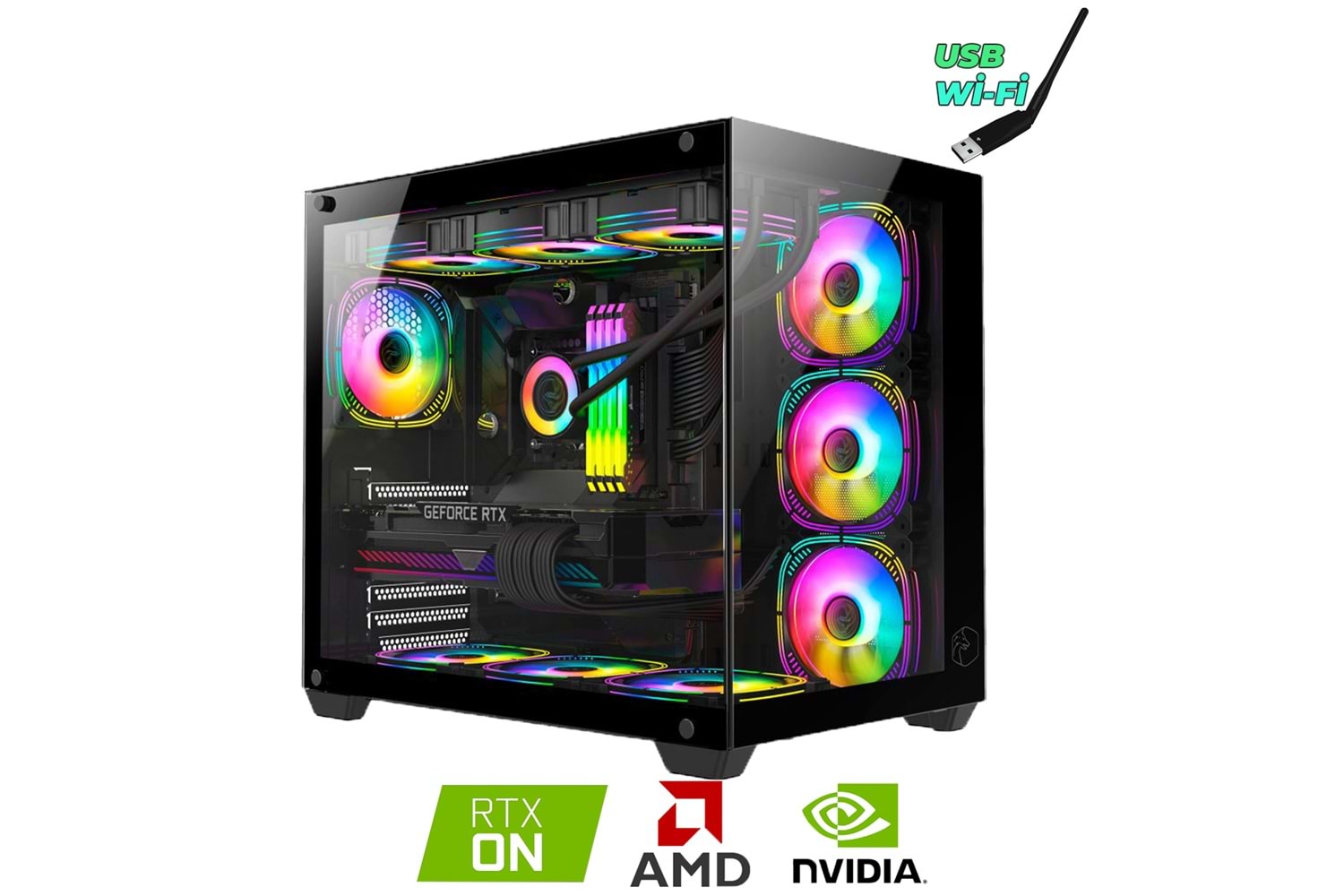 Cool-V19 Ryzen 7 5700x 32GB DDR4 500GB SSD RTX4060 8GB Oyuncu Masaüstü Bilgisayarı