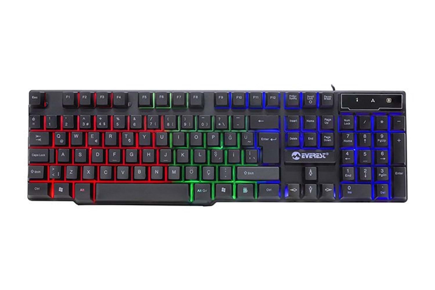 Everest KM-G77 X-Vayne USB Kablolu Siyah Gaming Standart Q Rainbow Aydınlatmalı Klavye ve Mouse Set