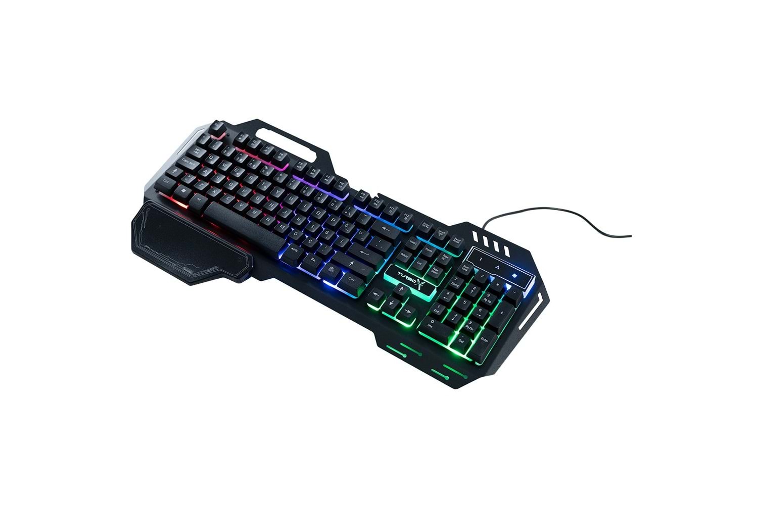 Turbox TR-GK101 USB Kablolu Gaming Standart Q Işıklı Metal Kasa Bilek Padli Klavye