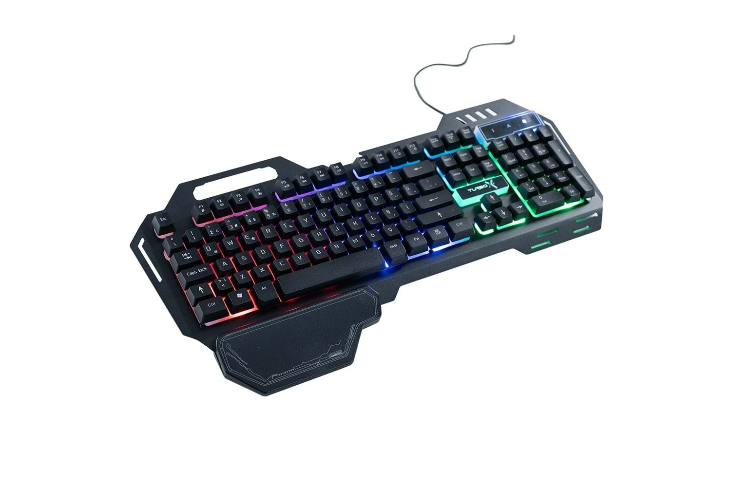 Turbox TR-GK101 USB Kablolu Gaming Standart Q Işıklı Metal Kasa Bilek Padli Klavye