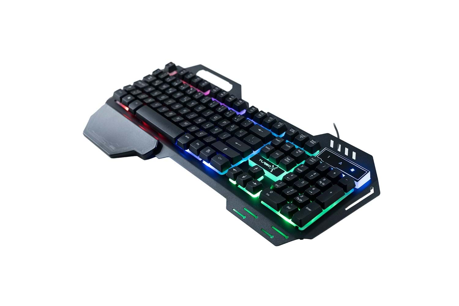 Turbox TR-GK101 USB Kablolu Gaming Standart Q Işıklı Metal Kasa Bilek Padli Klavye