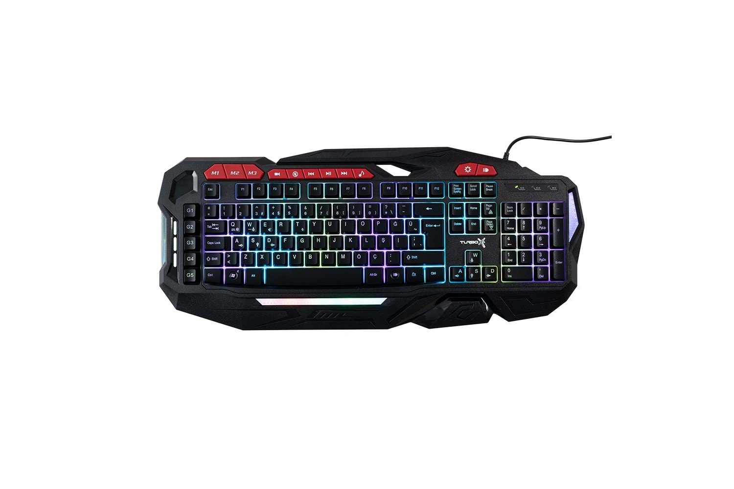 Turbox TR-GK103 USB Kablolu Gaming Standart Q Rainbow Aydınlatma Klavye