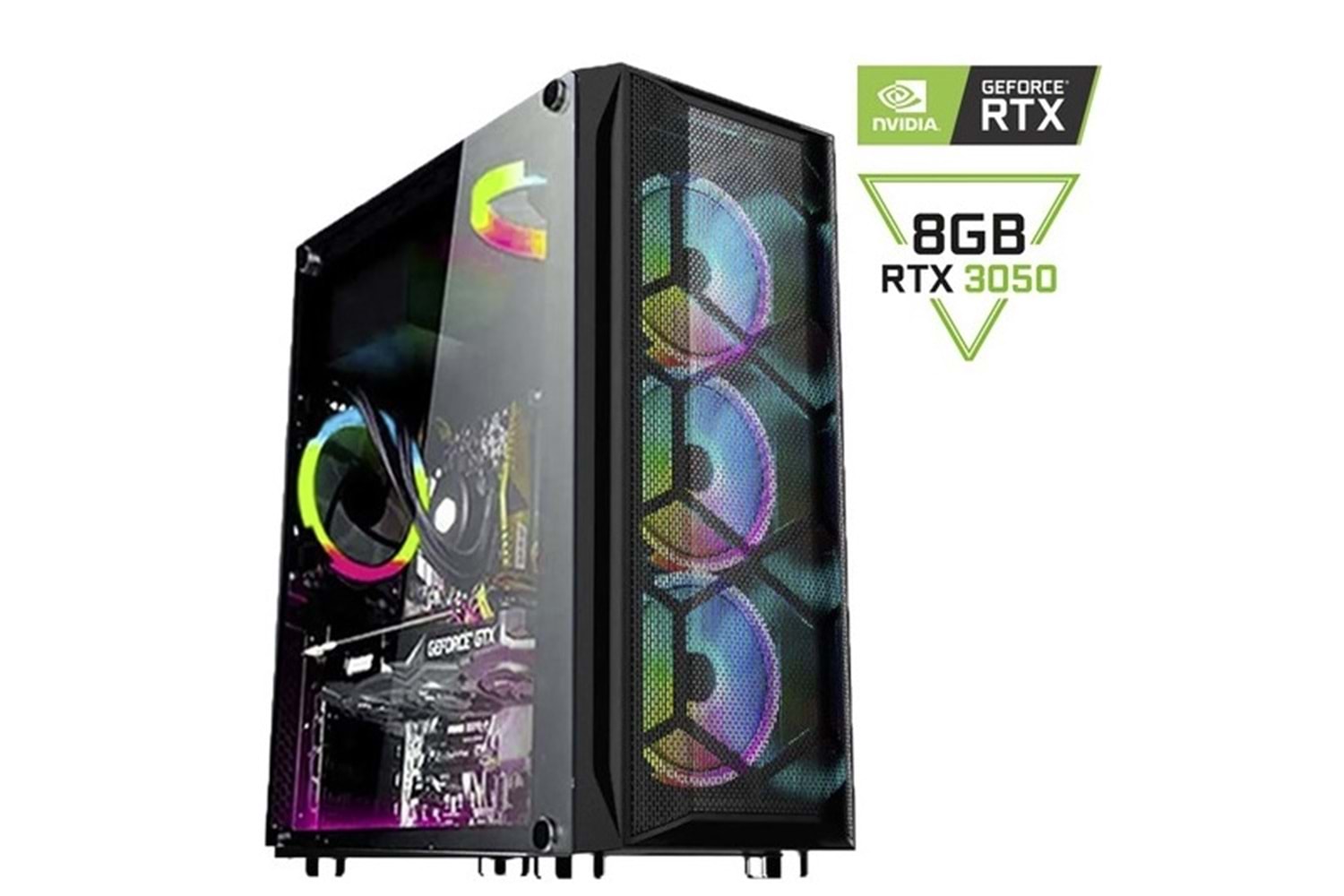 RTX07 Ryzen 5 4500 32GB Ddr4 500GB SSD RTX3050 8gb Masaüstü Oyuncu Bilgisayar