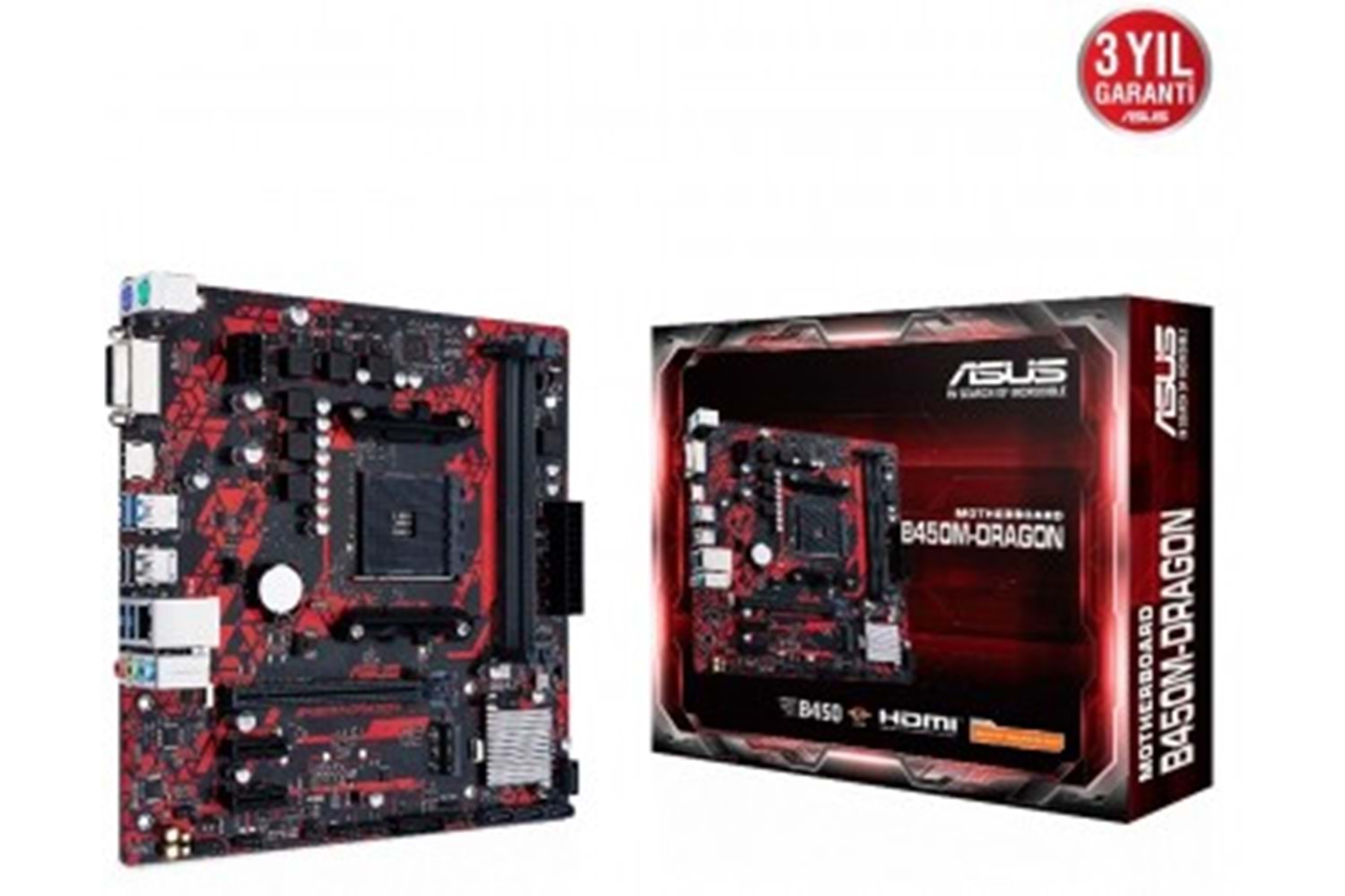 ASUS B450M DRAGON DDR4 4400(OC) DVI-D HDMI M.2 AM4