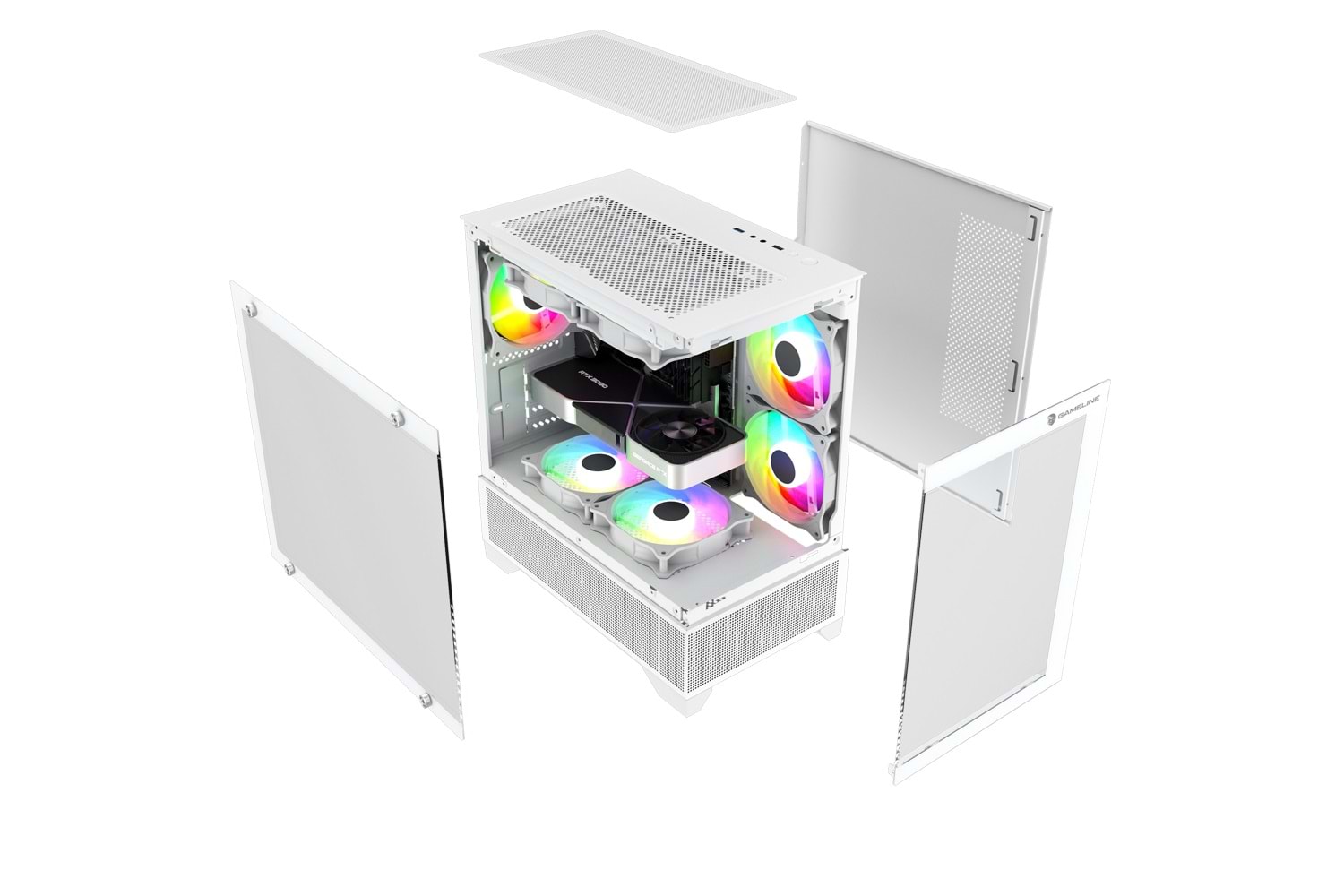 Gameline Armor V2 5x F-Rgb Fan Temperli Cam USB 3.0 Gaming Bilgisayar Kasası