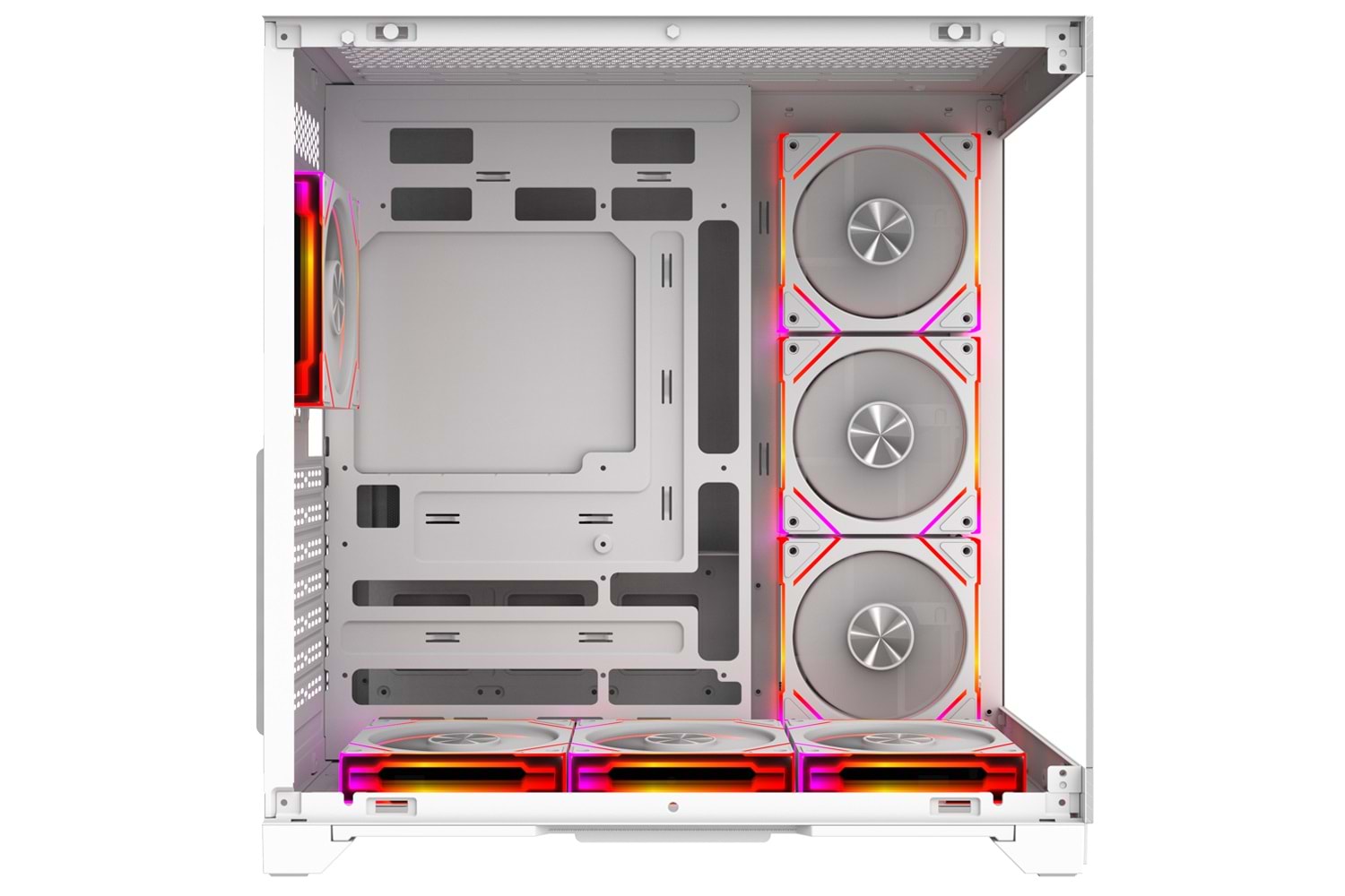 Gameline Grand Premium 7x ARGB Fan Kumandalı USB 3.0 ATX Gaming Bilgisayar Kasası Beyaz