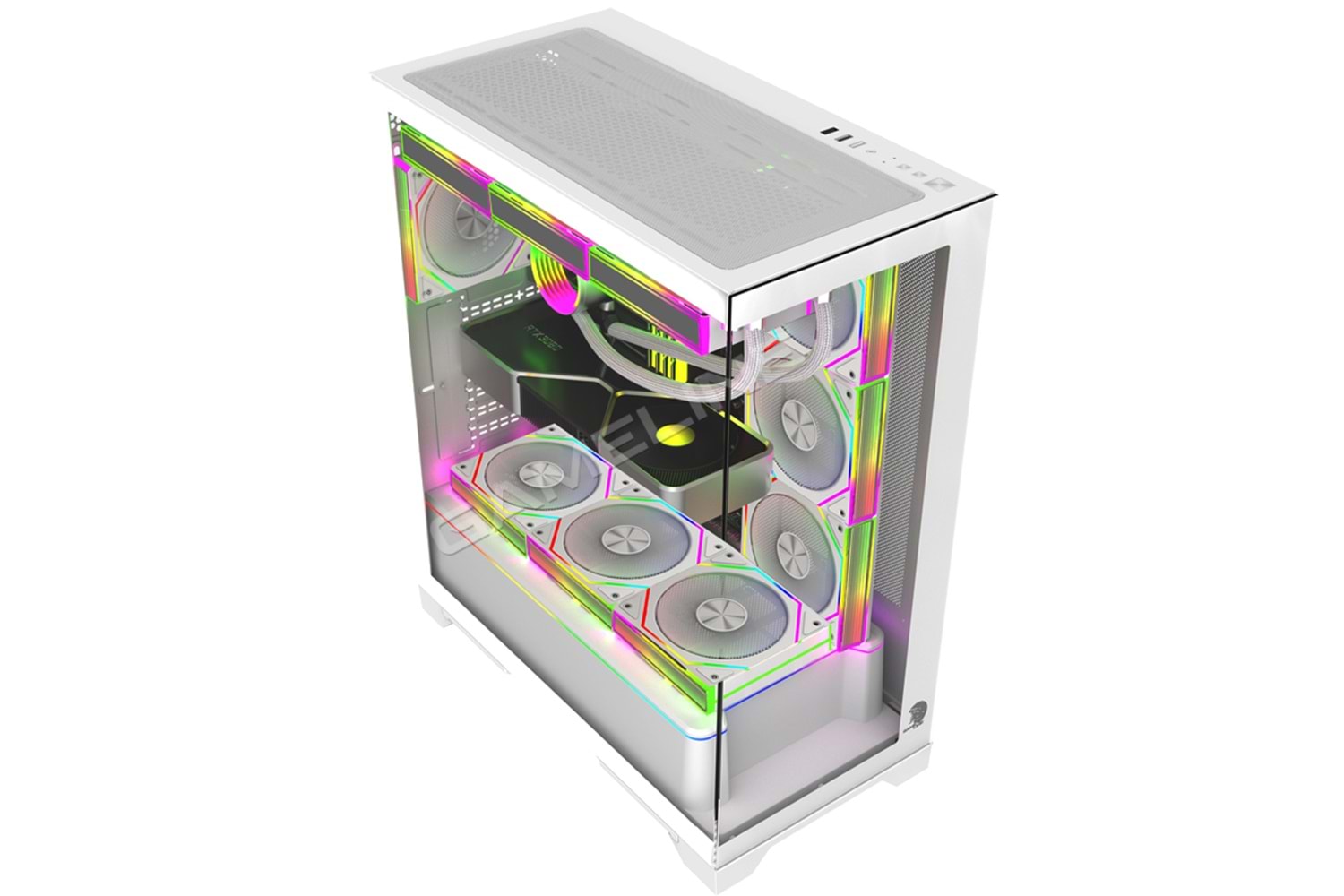 Gameline ARTIST 7x ARGB Kumandalı Fan USB 3.0 ATX Gaming Bilgisayar Kasası Beyaz