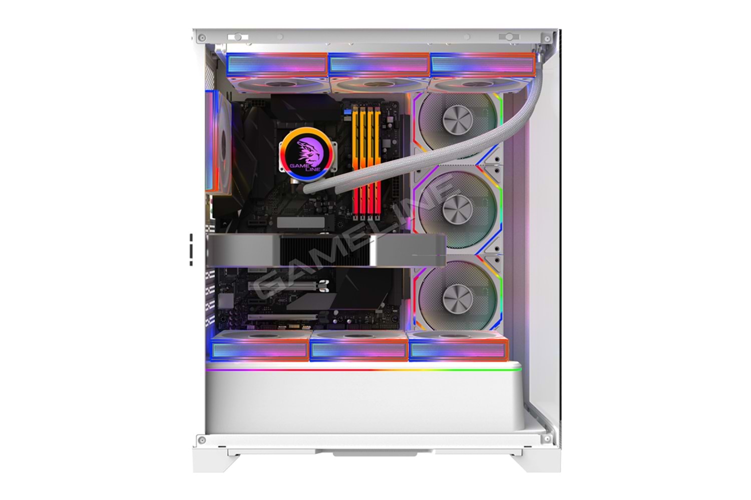 Gameline ARTIST 7x ARGB Kumandalı Fan USB 3.0 ATX Gaming Bilgisayar Kasası Beyaz
