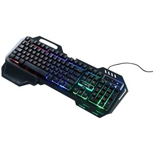 Turbox TR-GK101 USB Kablolu Gaming Standart Q Işıklı Metal Kasa Bilek Padli Klavye