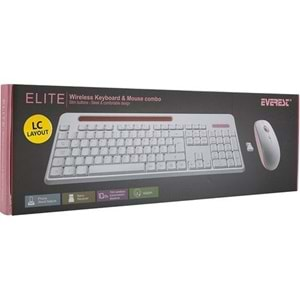 Everest Elite KM-6388 USB Kablosuz Beyaz/Pembe Multimedya Standart Q Klavye