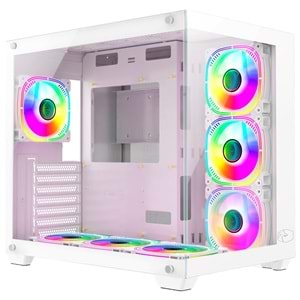 Gametech Prime V2 Beyaz Tuş Kontrollü RGB 7x120mm Fan Gaming Bilgisayar Kasası