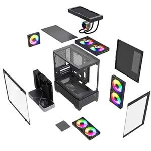 Gameline Armor V3 3x Rgb Fan Temperli Cam USB 3.0 Gaming Bilgisayar Kasası