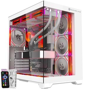 Gameline Grand Premium 7x ARGB Fan Kumandalı USB 3.0 ATX Gaming Bilgisayar Kasası Beyaz