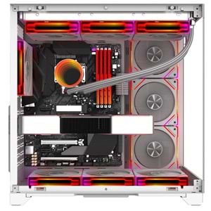 Gameline Grand Premium 7x ARGB Fan Kumandalı USB 3.0 ATX Gaming Bilgisayar Kasası Beyaz