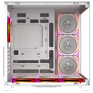 Gameline Grand Premium 7x ARGB Fan Kumandalı USB 3.0 ATX Gaming Bilgisayar Kasası Beyaz