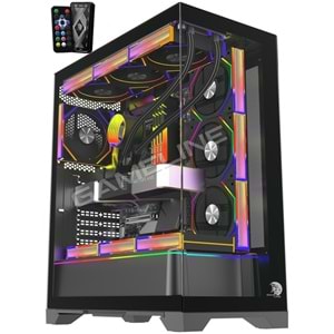 Gameline ARTIST 7x ARGB Kumandalı Fan USB 3.0 ATX Gaming Bilgisayar Kasası Siyah