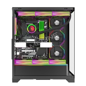 Gameline ARTIST 7x ARGB Kumandalı Fan USB 3.0 ATX Gaming Bilgisayar Kasası Siyah