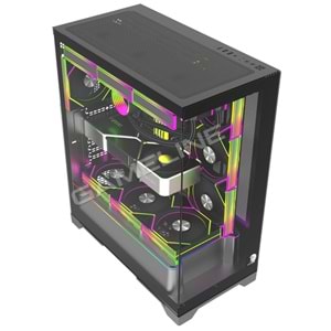 Gameline ARTIST 7x ARGB Kumandalı Fan USB 3.0 ATX Gaming Bilgisayar Kasası Siyah