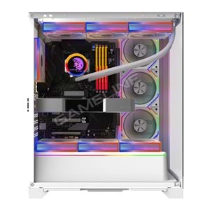Gameline ARTIST 7x ARGB Kumandalı Fan USB 3.0 ATX Gaming Bilgisayar Kasası Beyaz