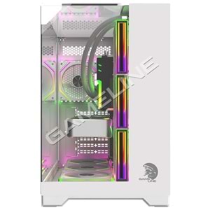 Gameline CARISMA 7x ARGB Kumandalı Fan TOPGLASS USB 3.0 Gaming Bilgisayar Kasası Beyaz