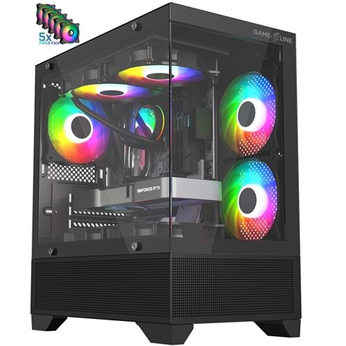 Gameline ARMOR 5x F-RGB Fan Tamperli Cam USB 3.0 550w 80+ PSU Gaming Bilgisayar Kasası