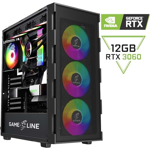 Gameline PRO-X3 i7-12700F 32GB DDR4 500GB M.2 Nvme RTX3060 12GB Oyuncu Masaüstü Bilgisayar