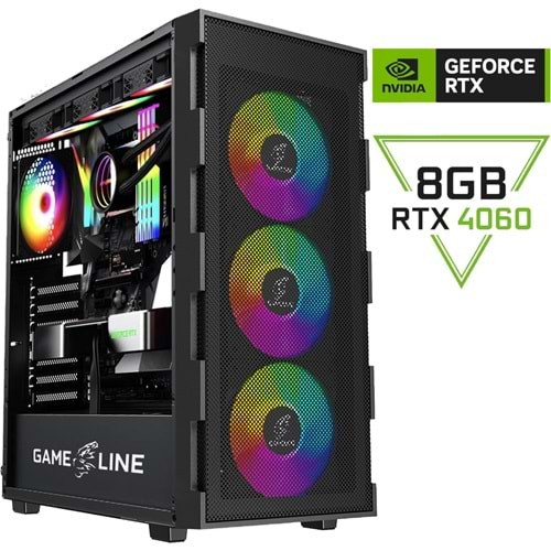 Gameline PRO-X6 i7-12700F 16GB DDR4 1TB M.2 Nvme RTX4060 8GB Oyuncu Masaüstü Bilgisayar