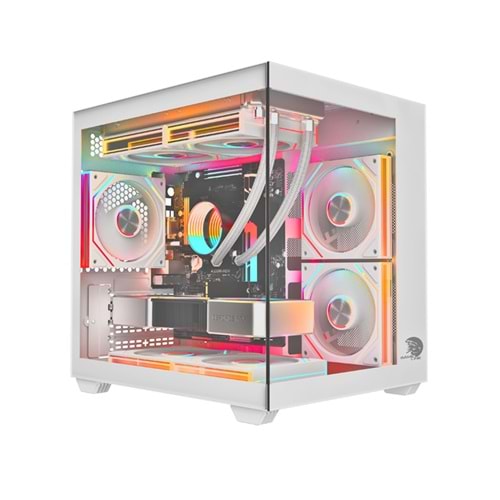 GAMELİNE HIPER V4 5x RGB Fanlı USB 3.0 Gaming Bilgisayar Kasası Beyaz