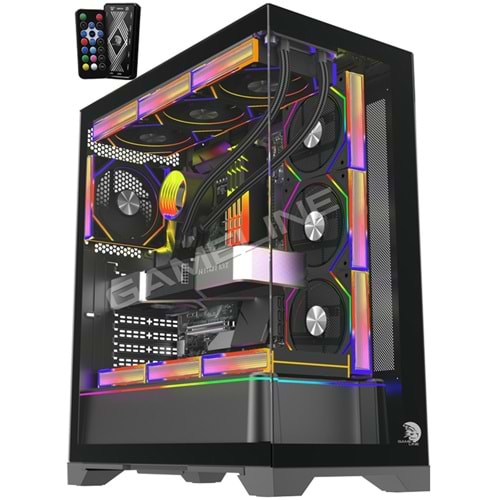 Gameline ARTIST 7x ARGB Kumandalı Fan USB 3.0 ATX Gaming Bilgisayar Kasası Siyah