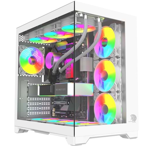 Gameline Robust Premium 7x Rgb Fanlı USB 3.0 Type-C Gaming Bilgisayar Kasası Beyaz