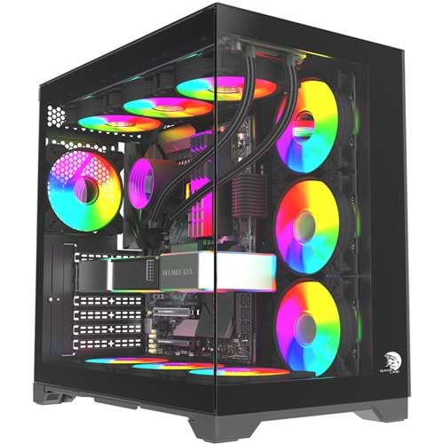 Gameline Robust Premium 7x Rgb Fanlı USB 3.0 Type-C Gaming Bilgisayar Kasası Siyah