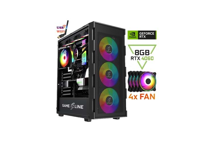 Gameline FR13 I5-10400F 16GB Ddr4 500GB SSD RTX4060 8gb Oyuncu Masaüstü Bilgisayar