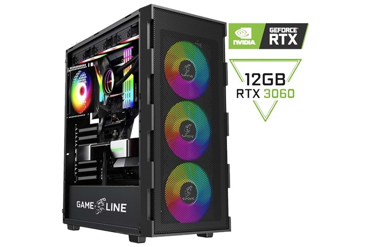 GML-009 Ryzen 5 3600 16GB DDR4 500GB SSD RTX3060 12GB Oyuncu Masaüstü Bilgisayar
