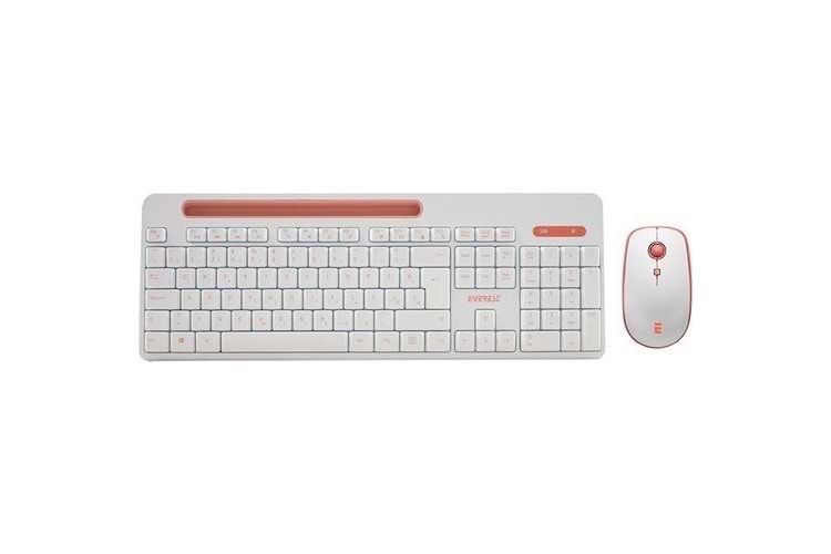 Everest Elite KM-6388 USB Kablosuz Beyaz/Pembe Multimedya Standart Q Klavye