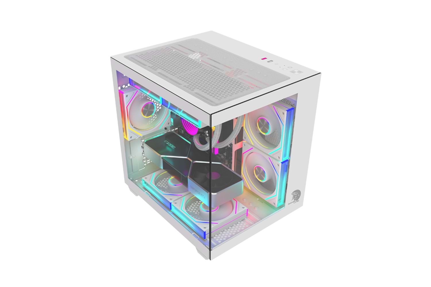 GAMELİNE HIPER V4 5x RGB Fanlı USB 3.0 Gaming Bilgisayar Kasası Beyaz